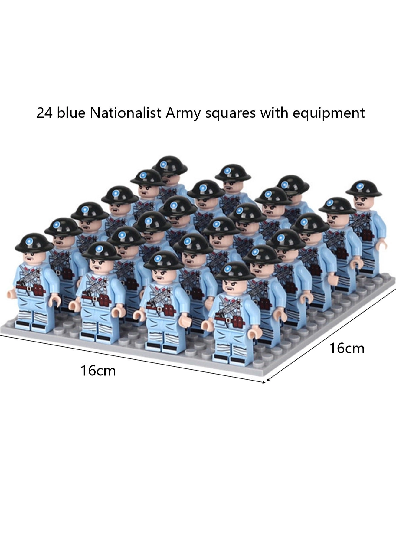 Army Block - Blue New Eighth Route Army Array 24 pcs