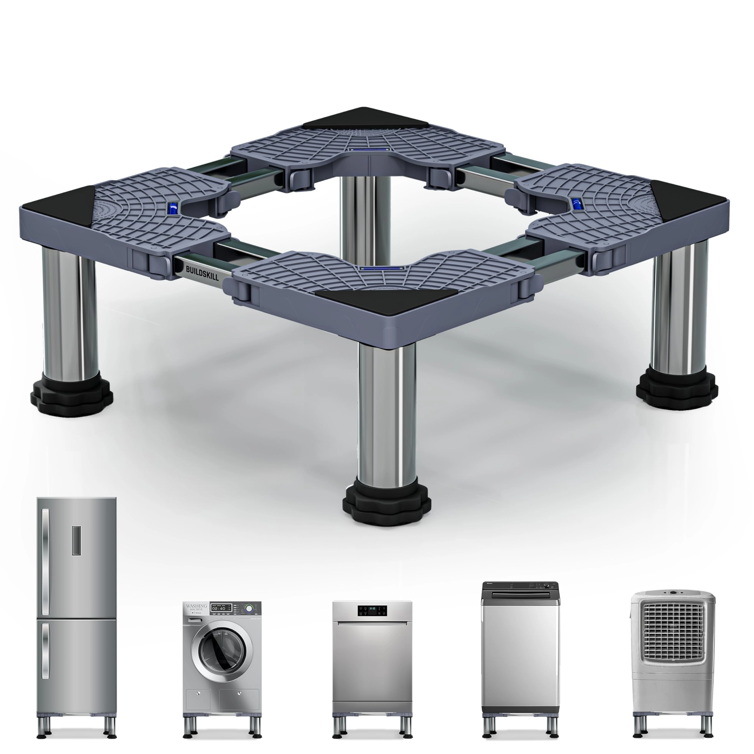 BUILDSKILL Washing Machine Stand - front-load washing machines, top-load washing machines, dishwashers, single door refrigerators