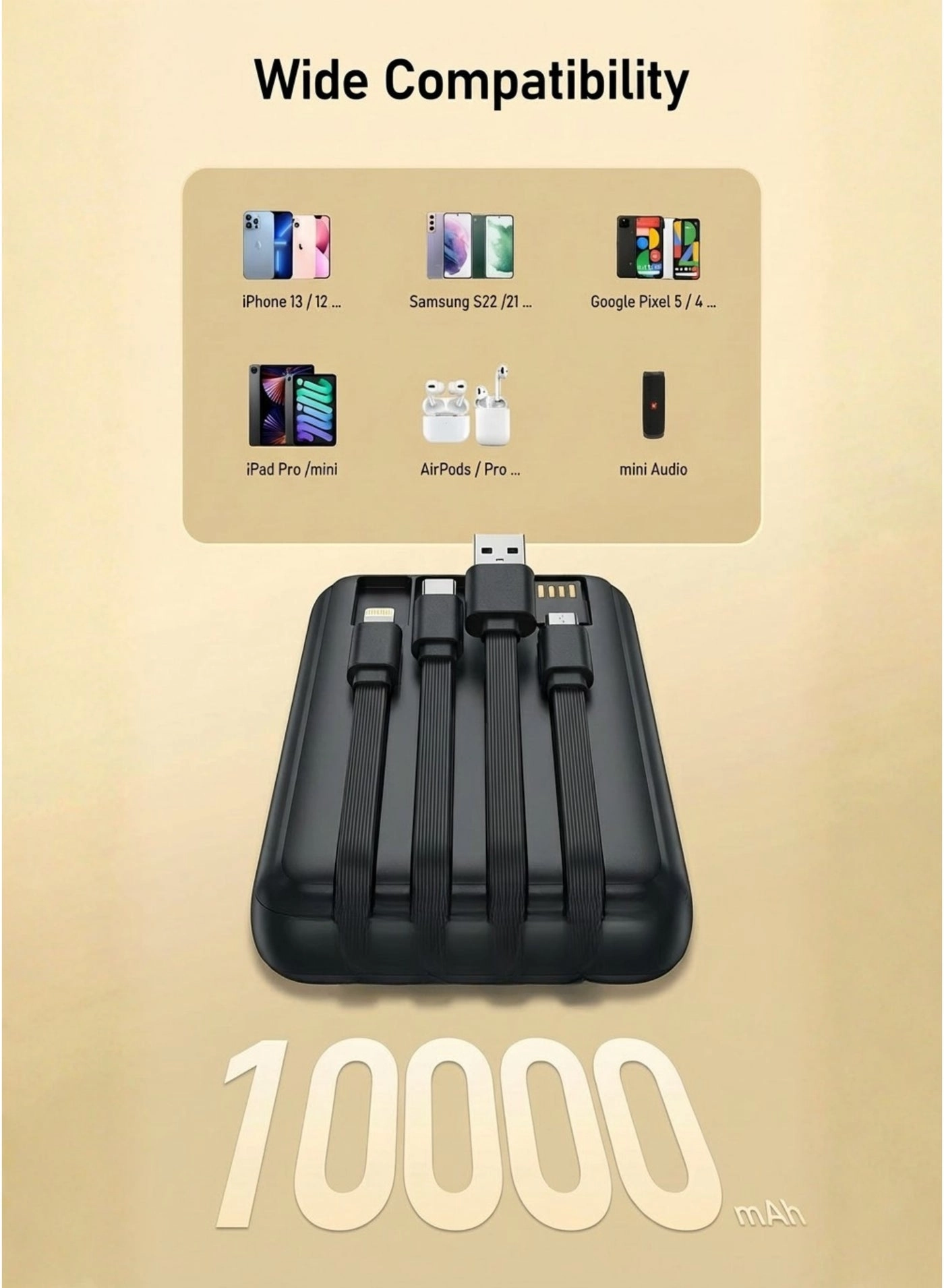 N17 - 10000mAh 22.5W Fast charging 2 USB 1 Type-C