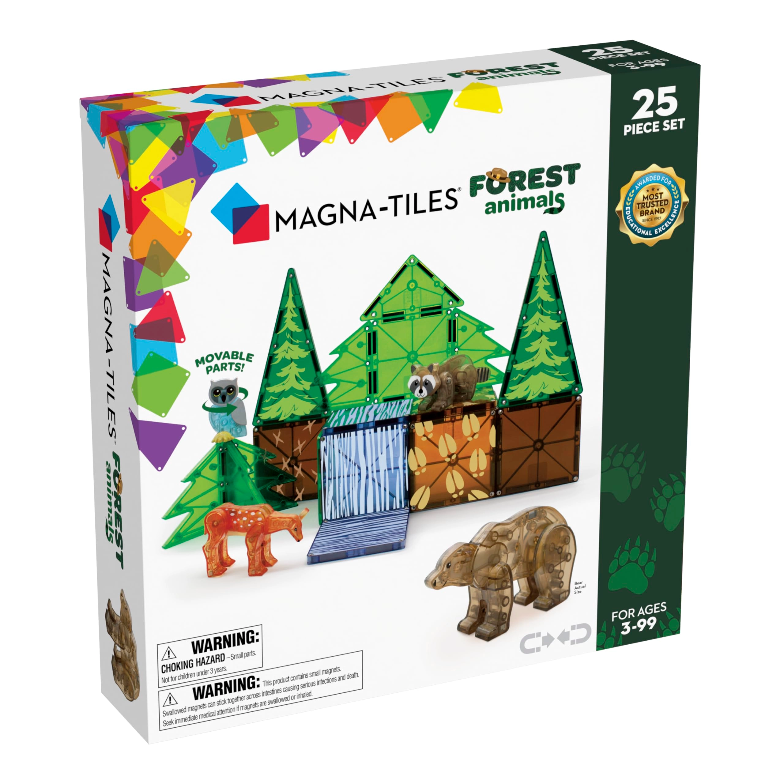 Magna-Tiles Forest Animals - Racoon Owl Bear Deer 25pcs