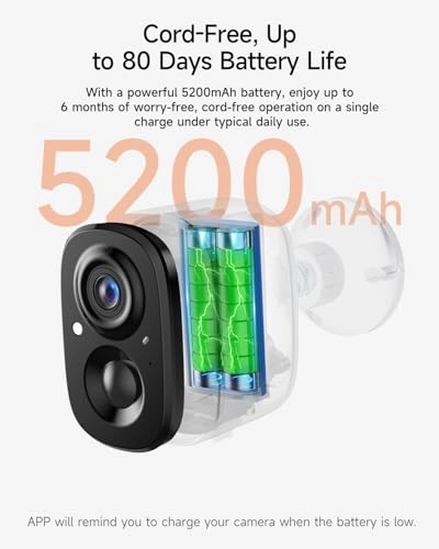 Wireless Wi-Fi Battery Camera 2.5K