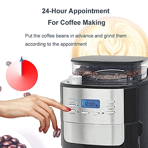 Drip Filter Coffee Machine - 1.8L 200g Integrated Grinder