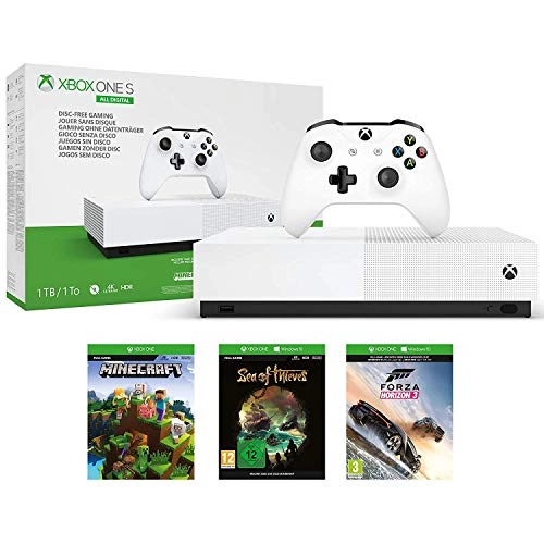 Xbox One S All Digital Edition + Minecraft + Sea of Thieves + Forza Horizon 3 + Extra Controller