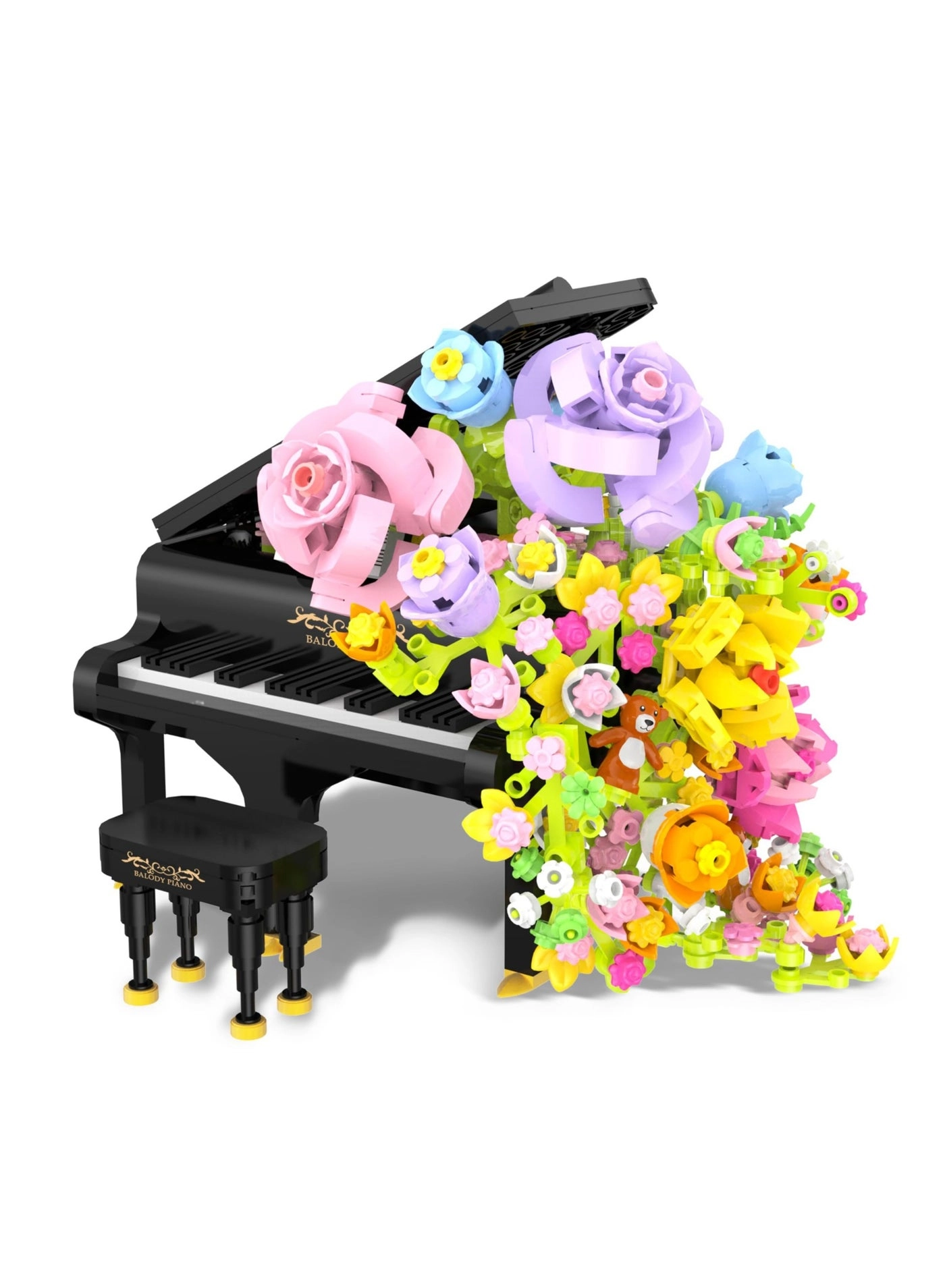 Generic Piano Flower Bouquet Building Decoration - Lights Multi Color ABS
