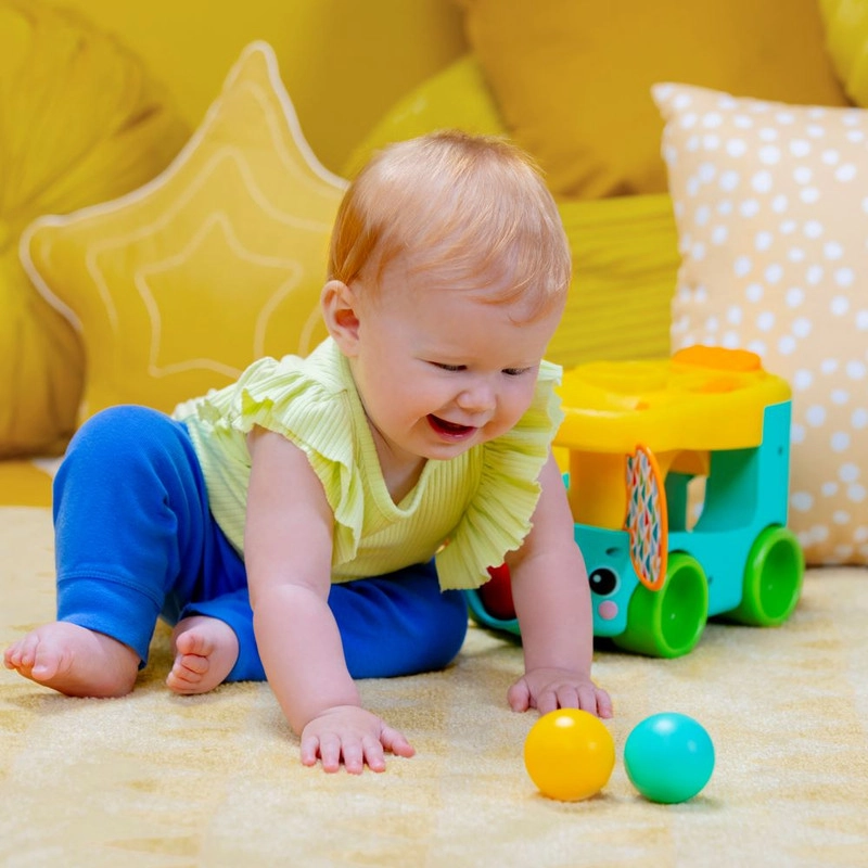 Pop & Roll Safari Bus - 6 months 85% Plastic, 15% Metal Jungle safari 4 Pcs