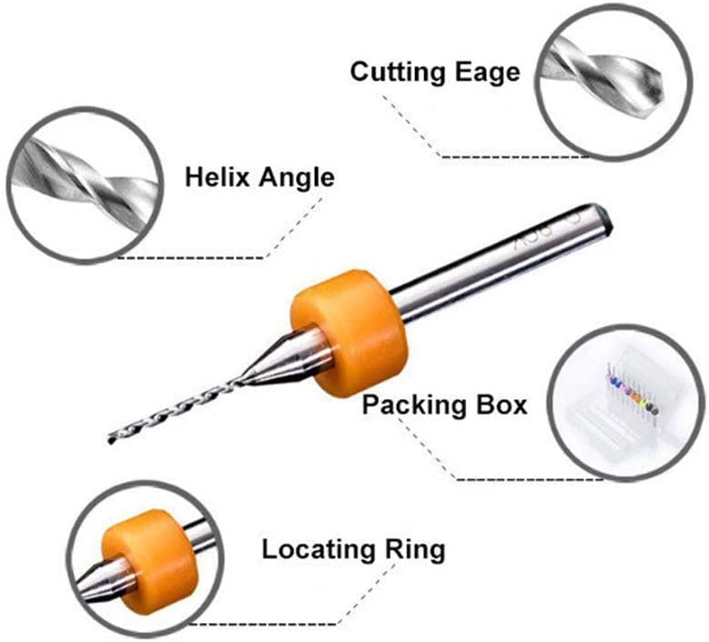 Micro Drill Bit - Tungsten Steel Carbide 10 Pcs 0.8mm