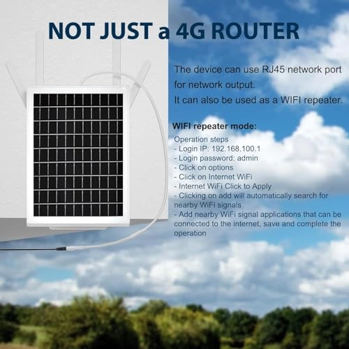 Outdoor Solar Powered WiFi Router - 150 Mbps 802.11b, 802.11g, 802.11n