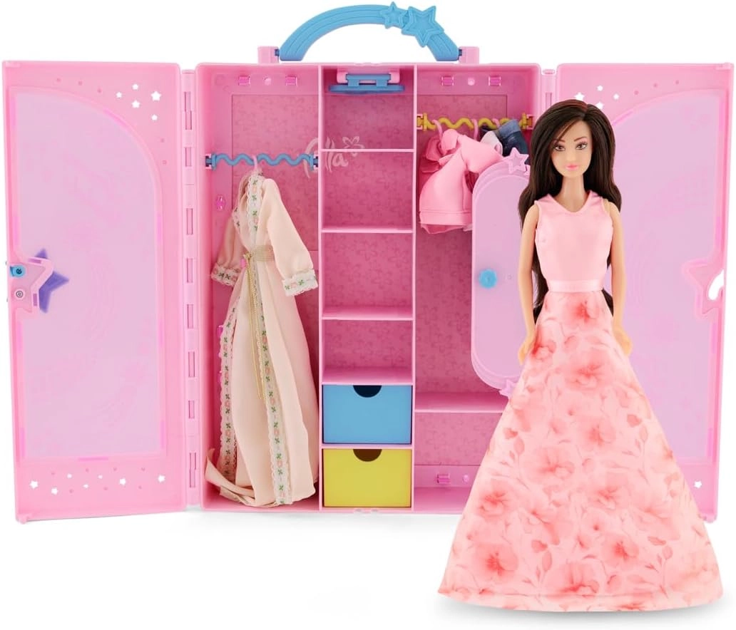 Doll with Dress-Up Closet - Girl Pink Ages 3+