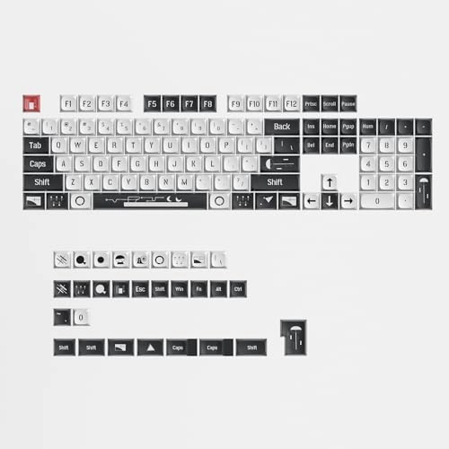 PBT Keycaps XDA Profile - 133 Keycaps Black-White