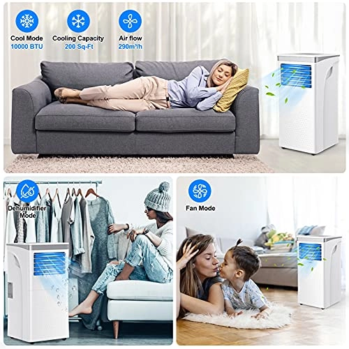 Portable Air Conditioner - 9000 BTU Remote Control LED Touch Screen