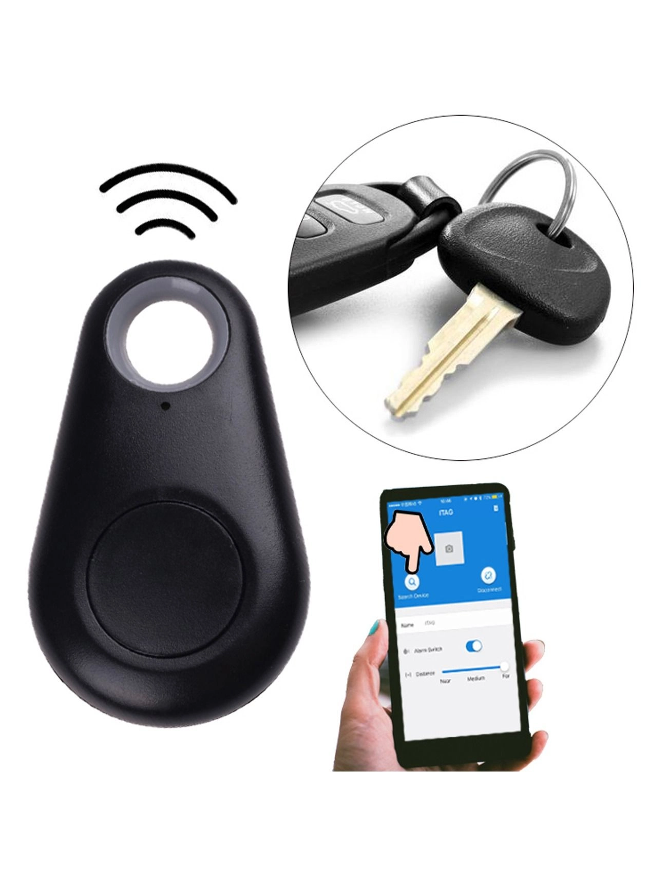 CATANES Bluetooth Smart Tag Key Finder - Bluetooth 4.0 Low Energy 75 Feet 8 month