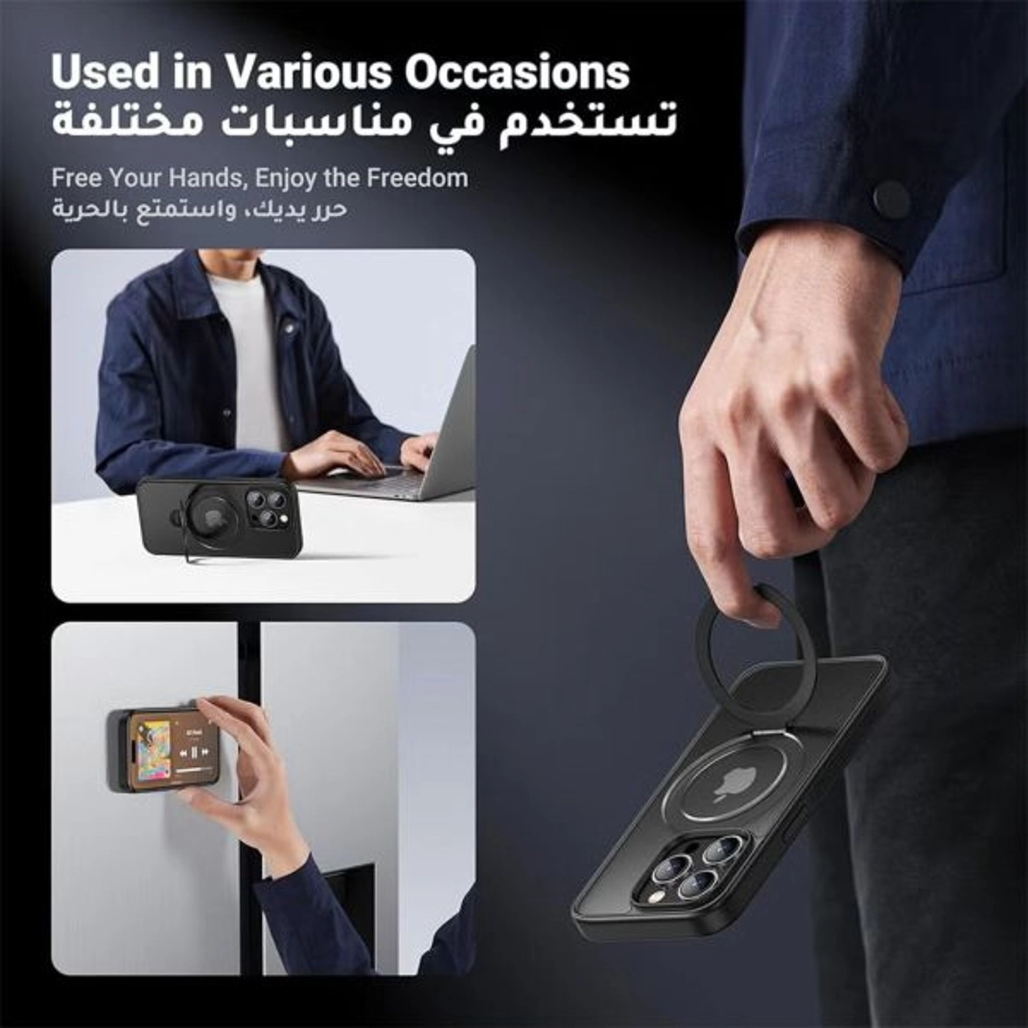 MagSafe Stand Case - Polycarbonate Clear Case for iPhone 15