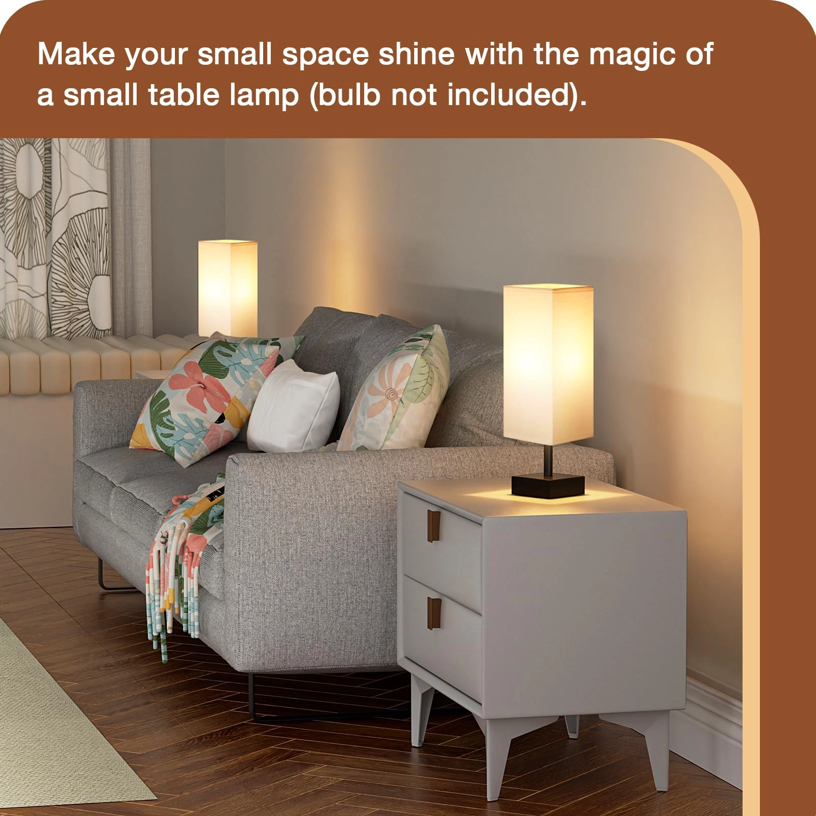 S6-16 - Linen Black Small Table Lamp