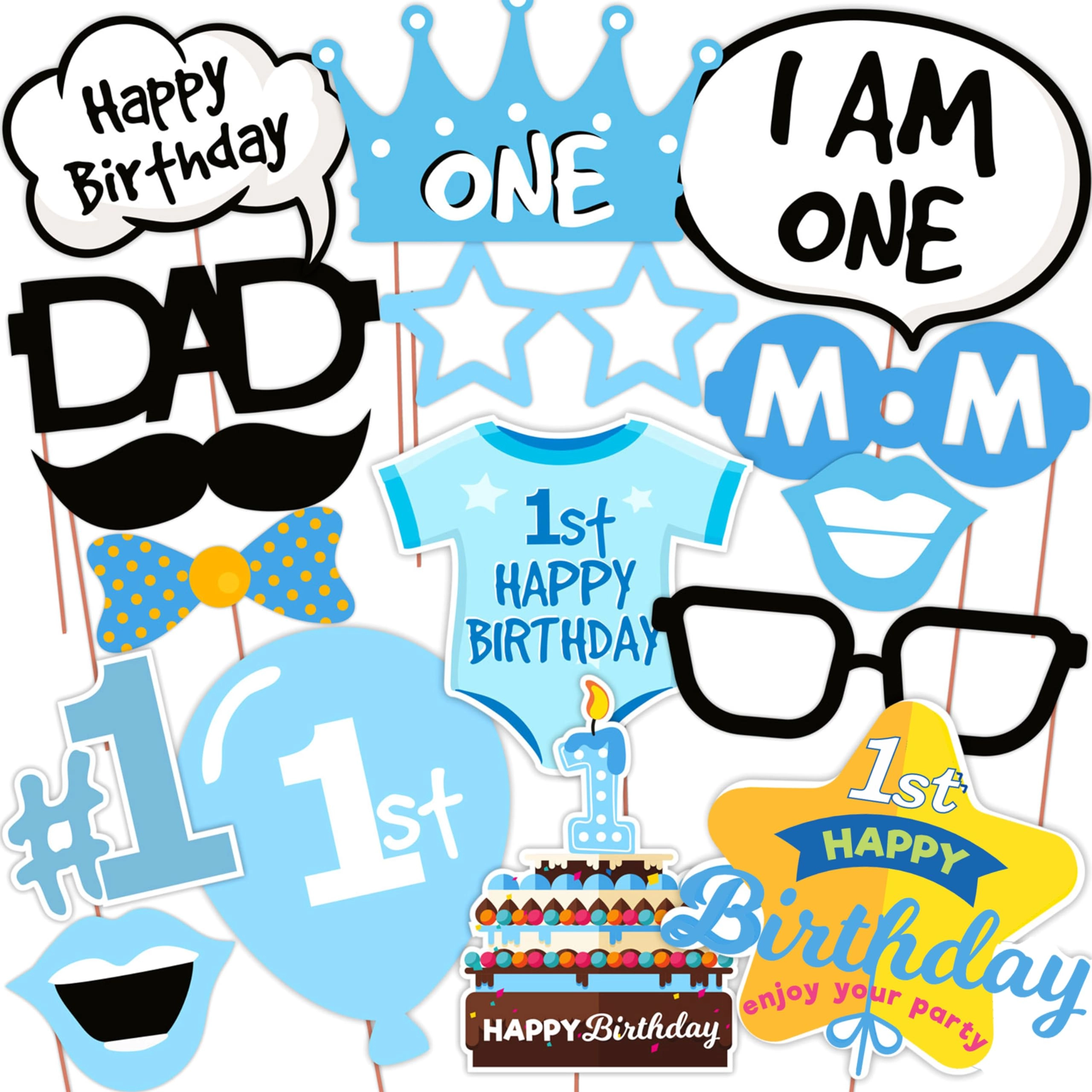 Discount Retail, Discount Retail, Nyay Khand-1, Indirapuram, Ghaziabad, Uttar Pradesh, 201014 First Birthday Party Props - 26 piece(s) Birthday