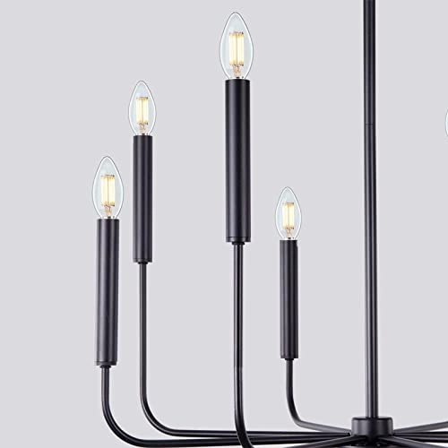 Modern Black Chandelier - Dimmable