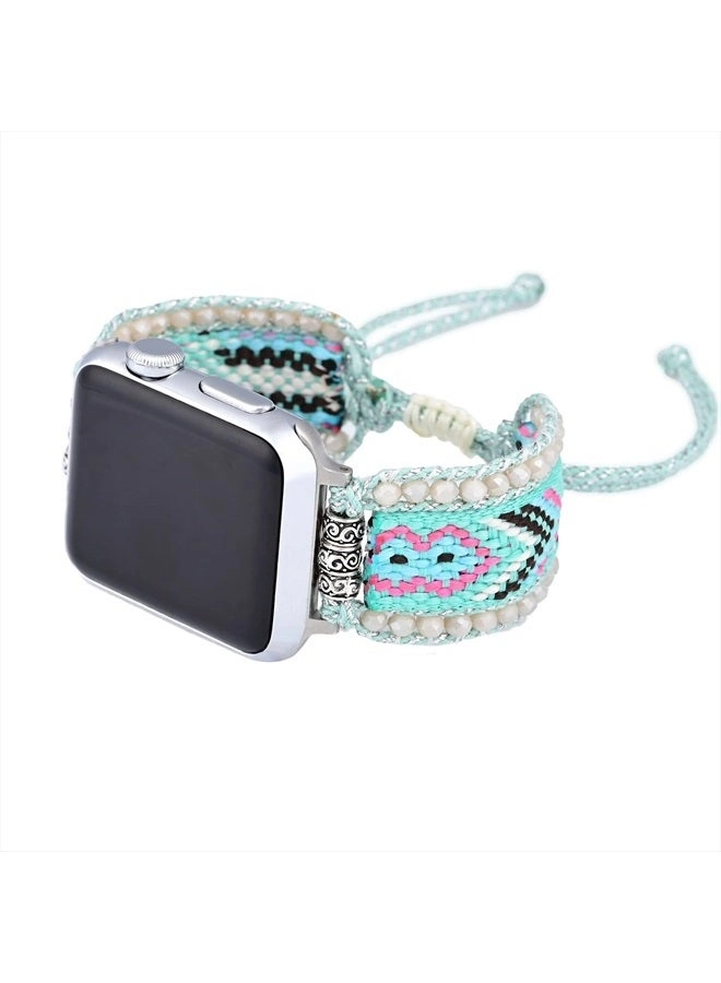 Boho Beaded Braided Watch Band 38mm 40mm 41mm 42mm 44mm 45mm 49mm