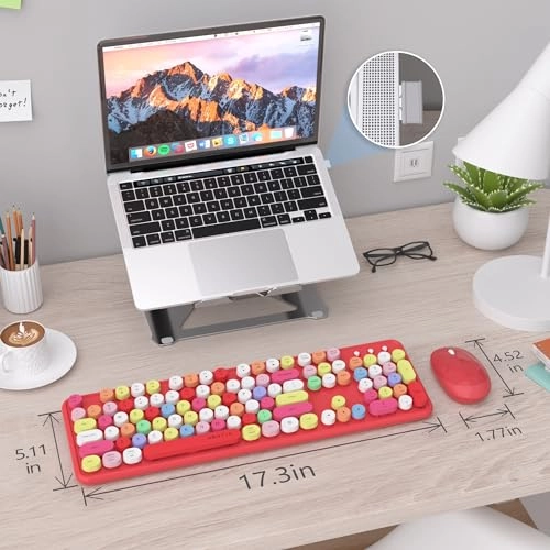 Colorful Computer Wireless Keyboard Mouse Combos - Wired/Wireless