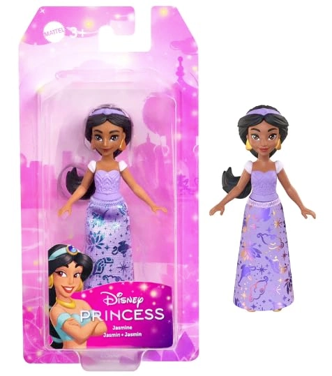 Mattel Jasmine Small Doll - 3.5-Inch Posable Purple Ages 3+