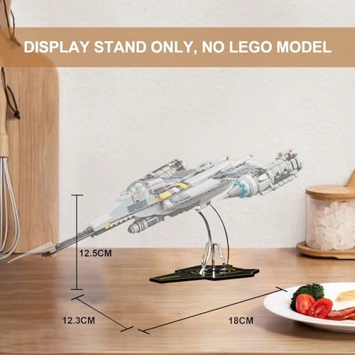Acrylic Display Stand for Lego Star Wars 75325 The Mandalorian's N-1 Starfighter Set - 5 MM Transparent Clear