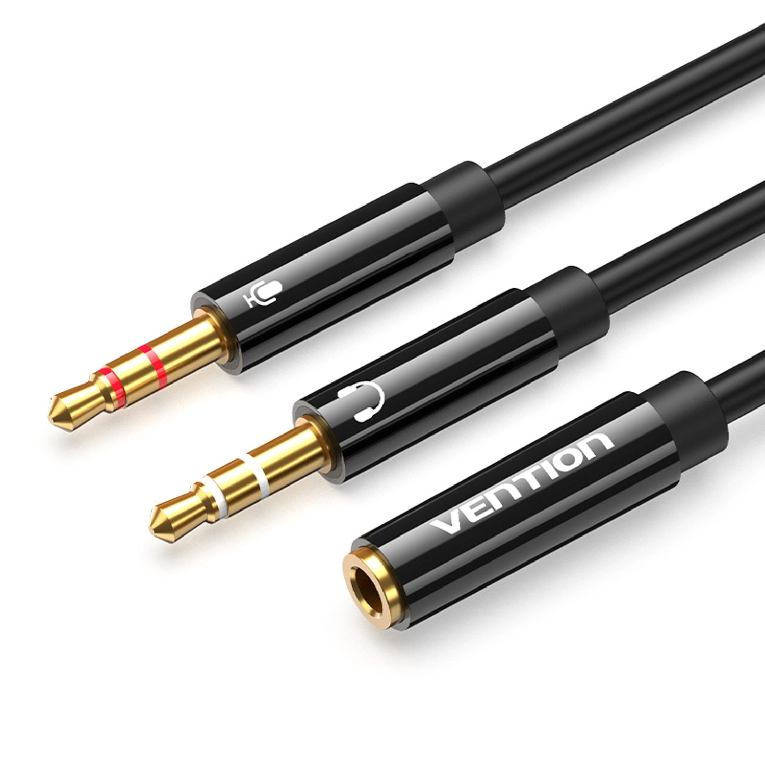 Vention 2*3.5mm Male to 4 Pole 3.5mm Female Audio Cable - 0.3M