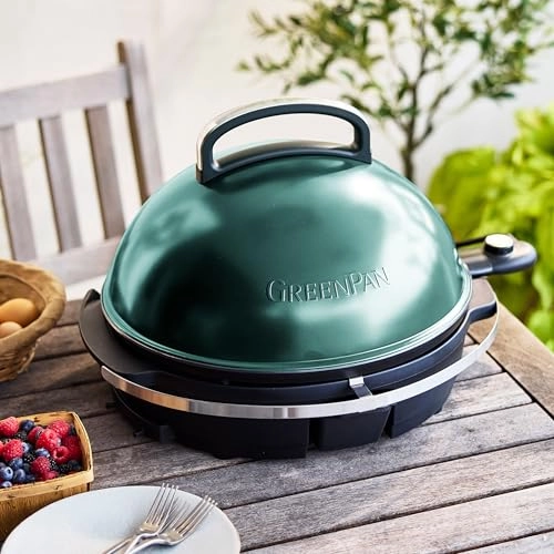 2 in 1 Portable Electric Grill and Griddle - Forest Green Non-stick