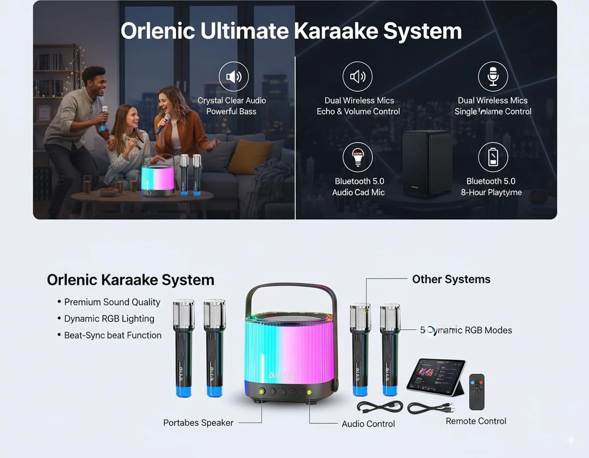 Portable Karaoke Machine - 2 7W