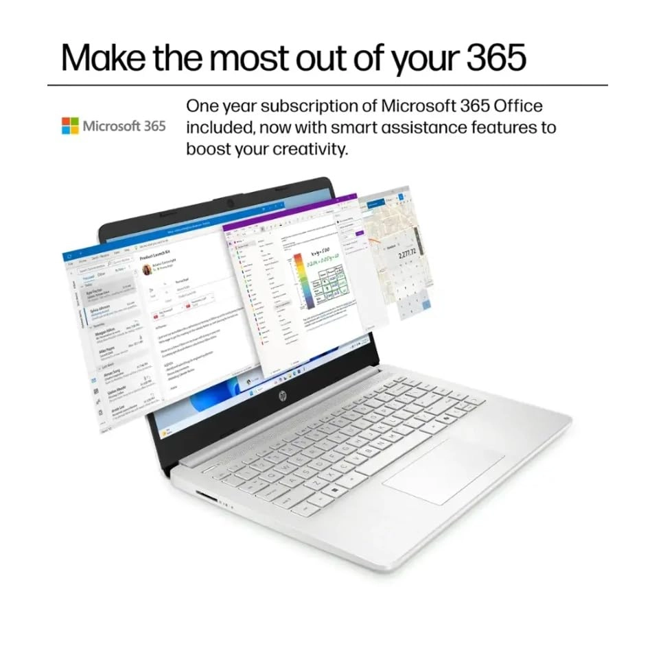 14 Laptop Computer Laptop 14-dq6011dx - 14'' N150 16GB DDR4 128GB UFS + 256GB MSD Card