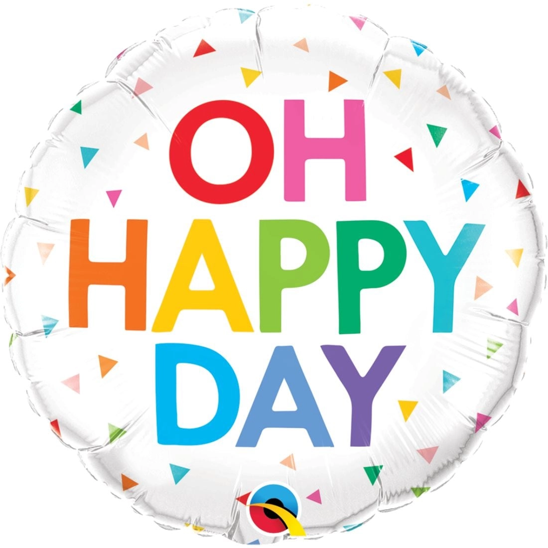 Party Zone Oh Happy Day Rainbow Confetti Round Foil Balloon