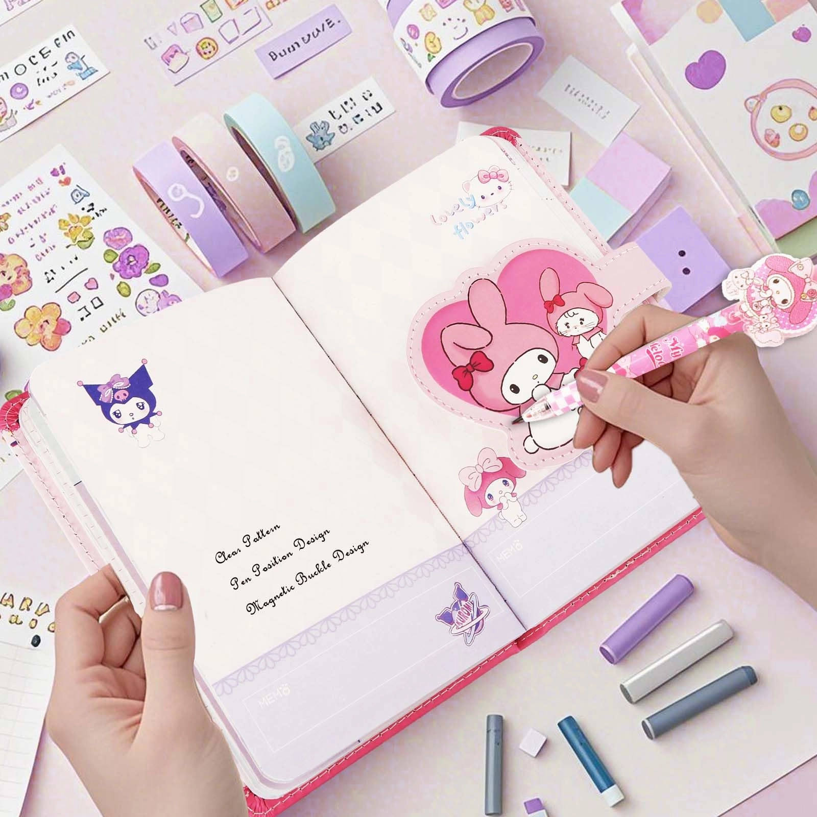 Me-lody Diary Book - PU leather Magnetic Clasp 95 pages