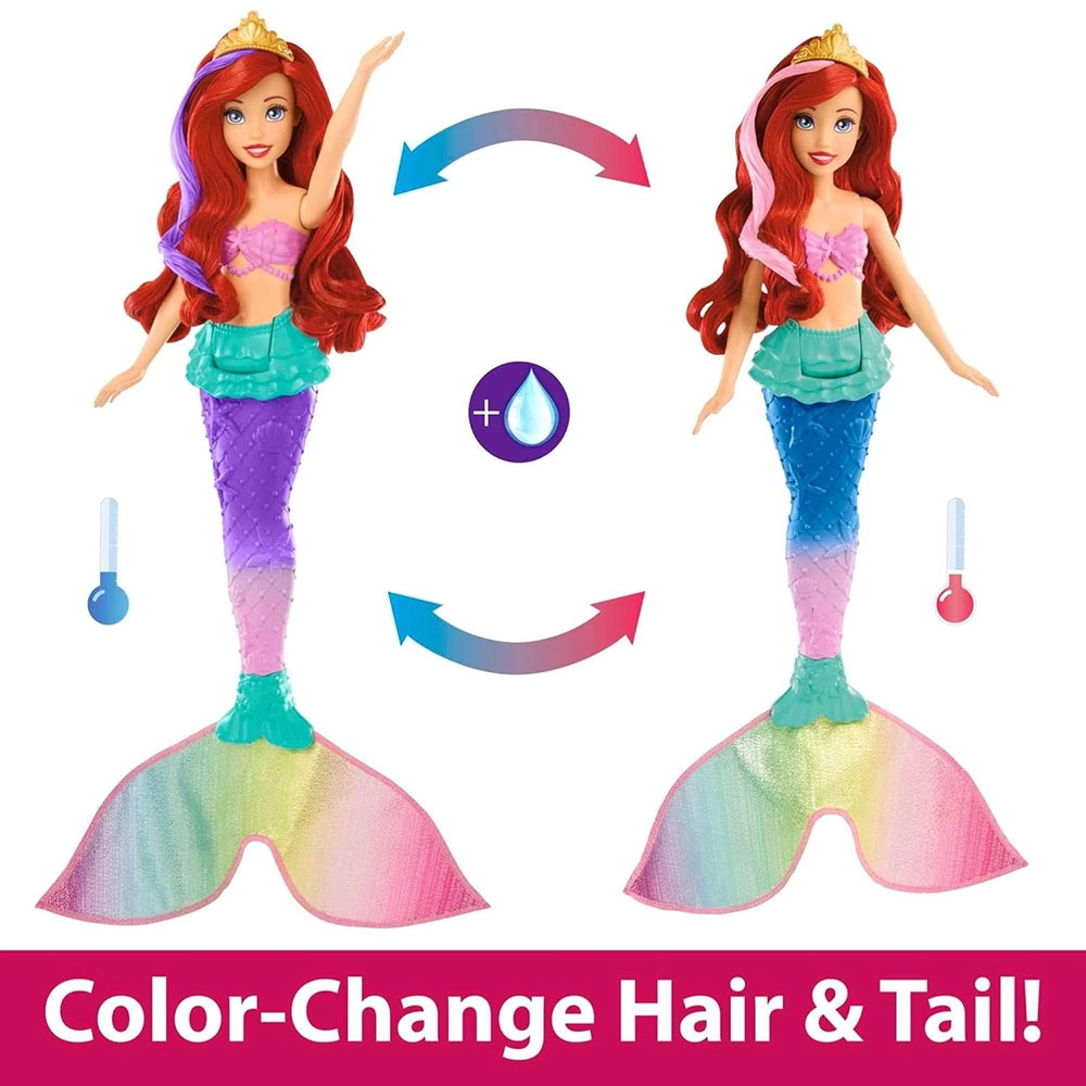Ariel Feature Doll - Swim & Splash colour-change Ages 3+