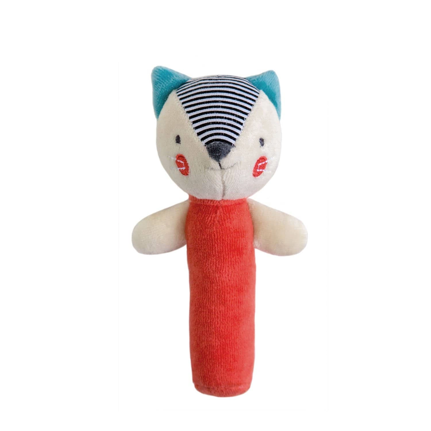 Petit Collage Soft Squeaker Baby Rattle - Organic Cotton Fox