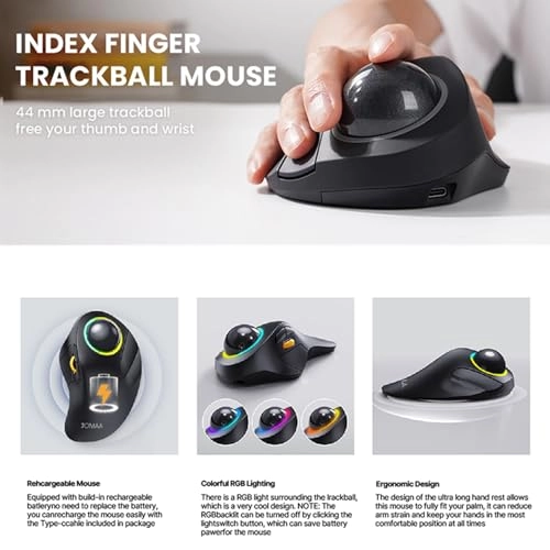Ergonomic Trackball Mouse - Wireless