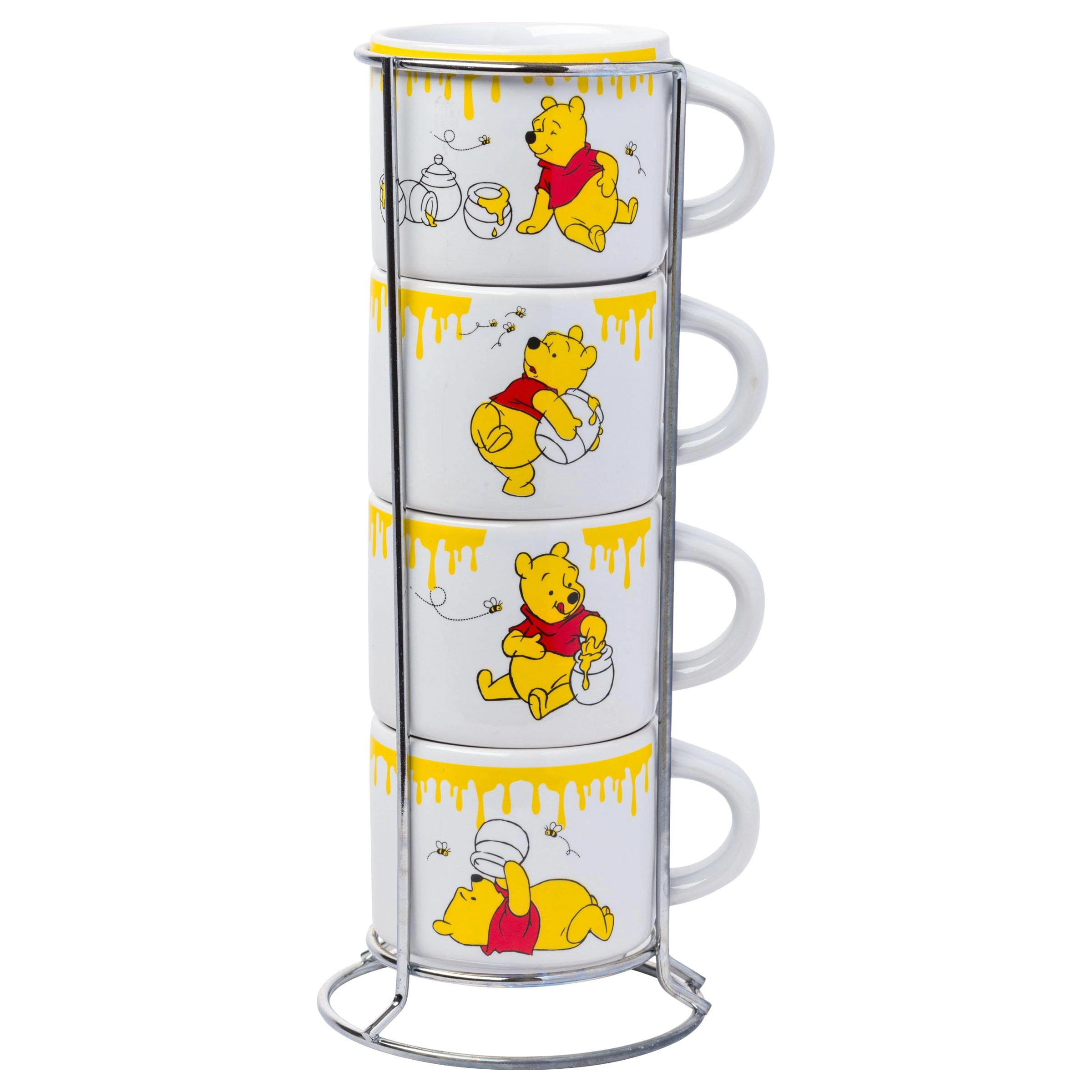 Silver Buffalo Winnie the Pooh Hunny Drips Ceramic Espresso Cup - 4 pcs - Stackable