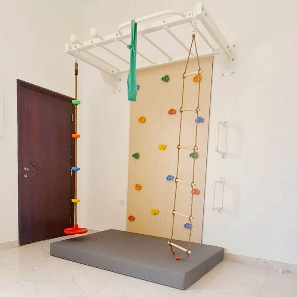 Rock Face Climbing Wall with Monkey Bars - 240 x 120 cm Suitable for 3 to 9 yrs