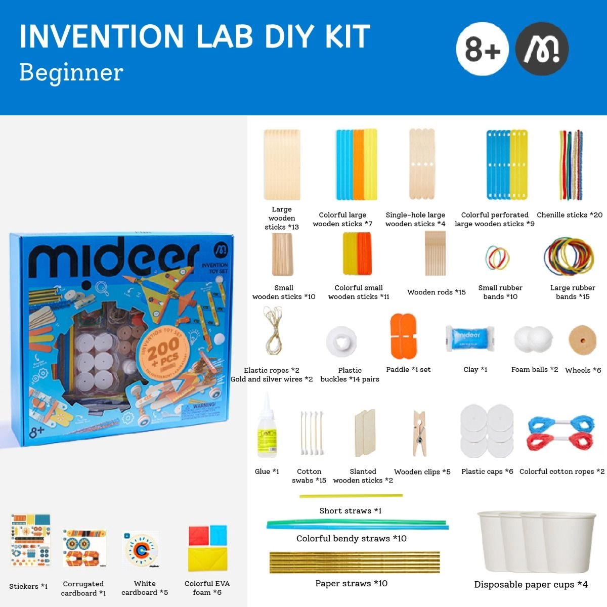 Beginner Invention DIY Kit - 8 years+ 200+ pieces