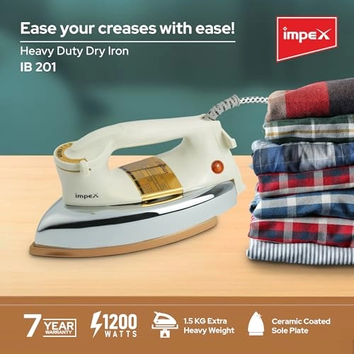 IB 201 - 1200W Heavy Duty Golden Ceramic Coated Sole Plate