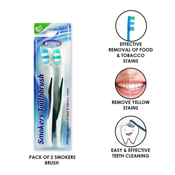 Smokers Tooth Brush - Extra Hard 2-Piece Pack