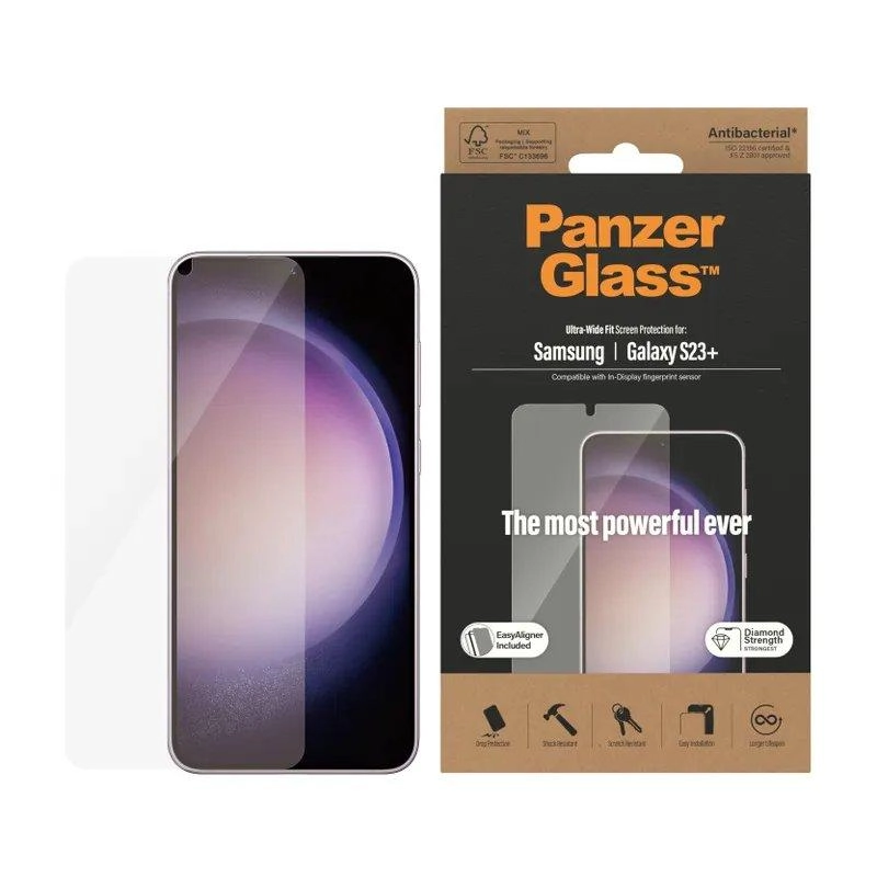 PanzerGlass Clear Ultra-Wide Fit Screen Protector for Samsung Galaxy S23+