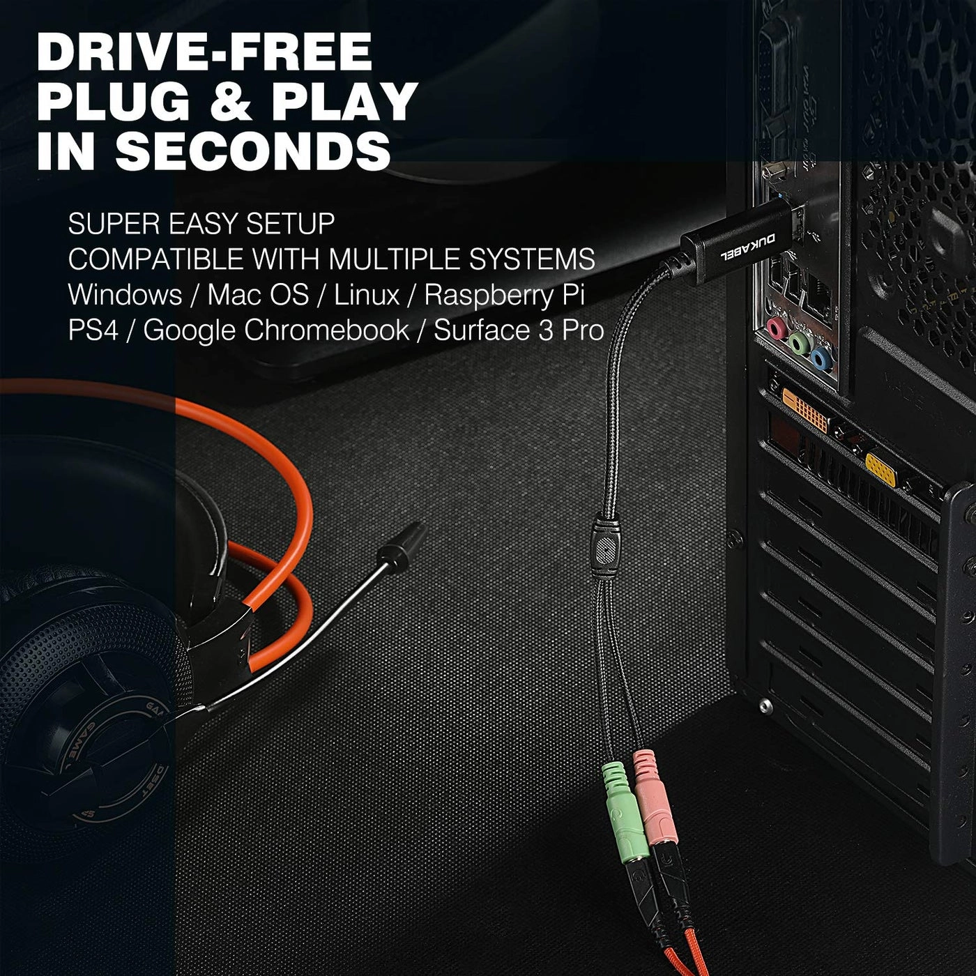 USB to 3.5mm Jack TRS AUX Adapter - 9.8inch