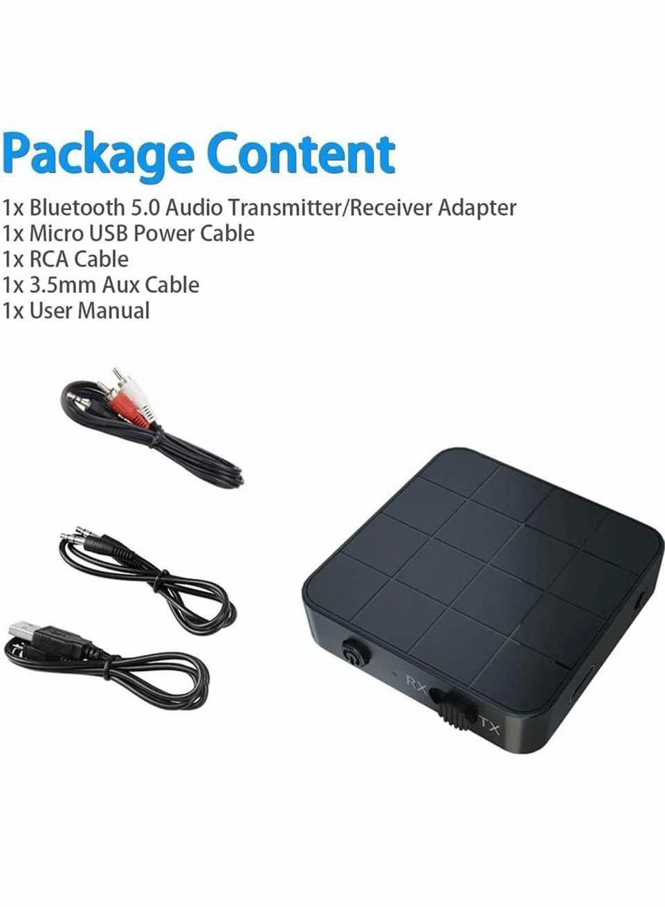 Bluetooth Aux Adapter - Bluetooth 5.0 3.5mm USB charging