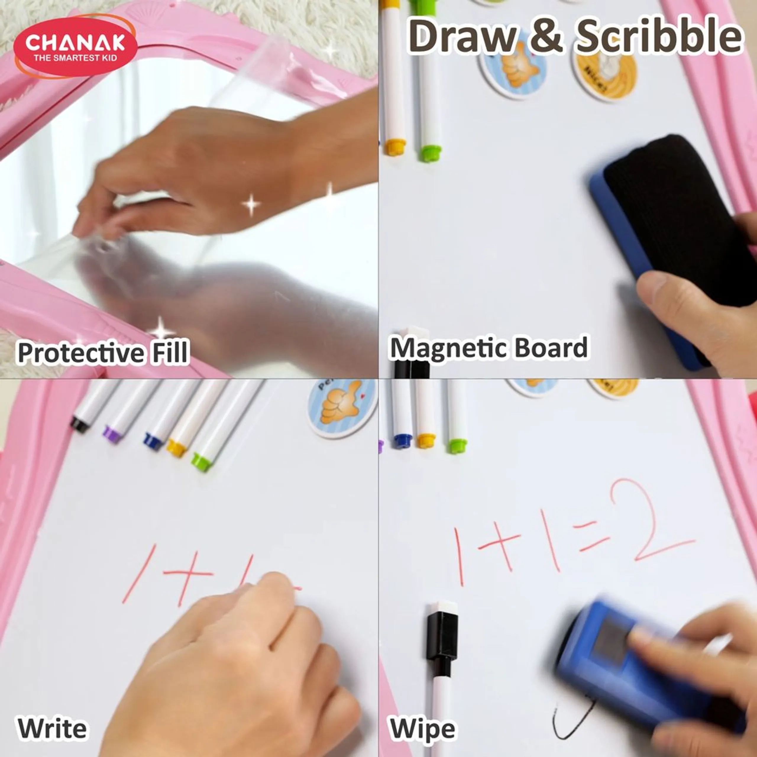 4 In 1 Vertical Multi-Function Sketchpad - 7 Pcs