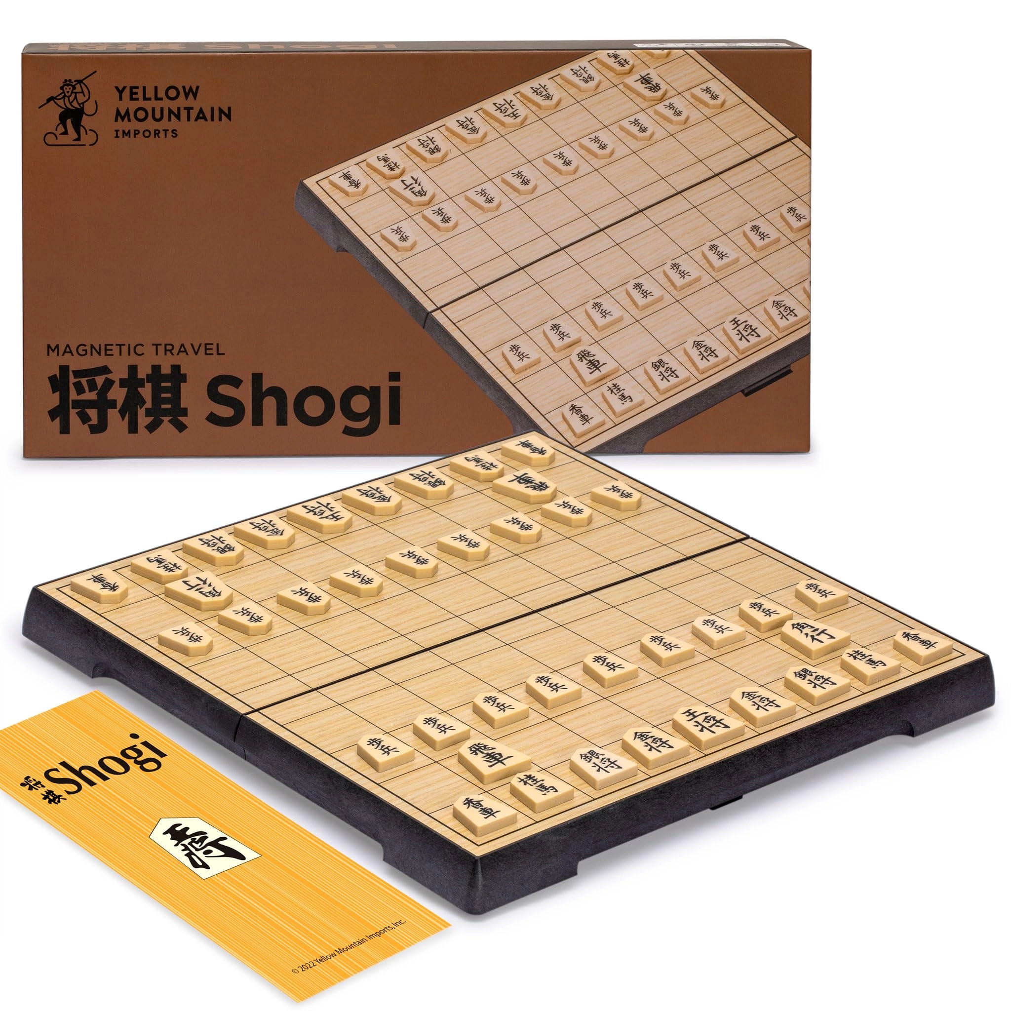 Yellow Mountain Imports Shogi Travel Game Set - Magnetic Board 40 Playing Pieces
