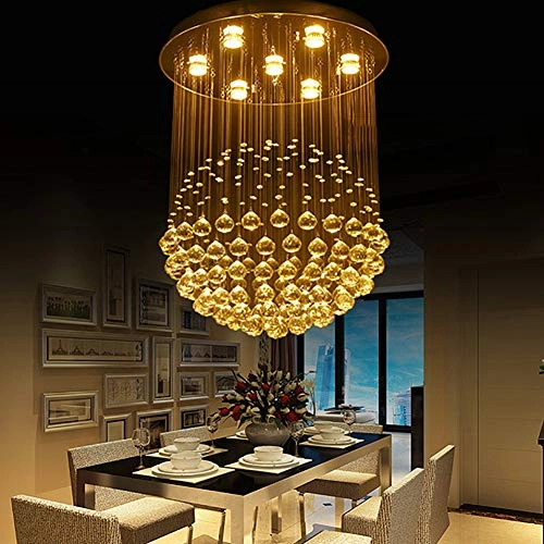 GU10 Round Crystal Chandelier - Dimmable