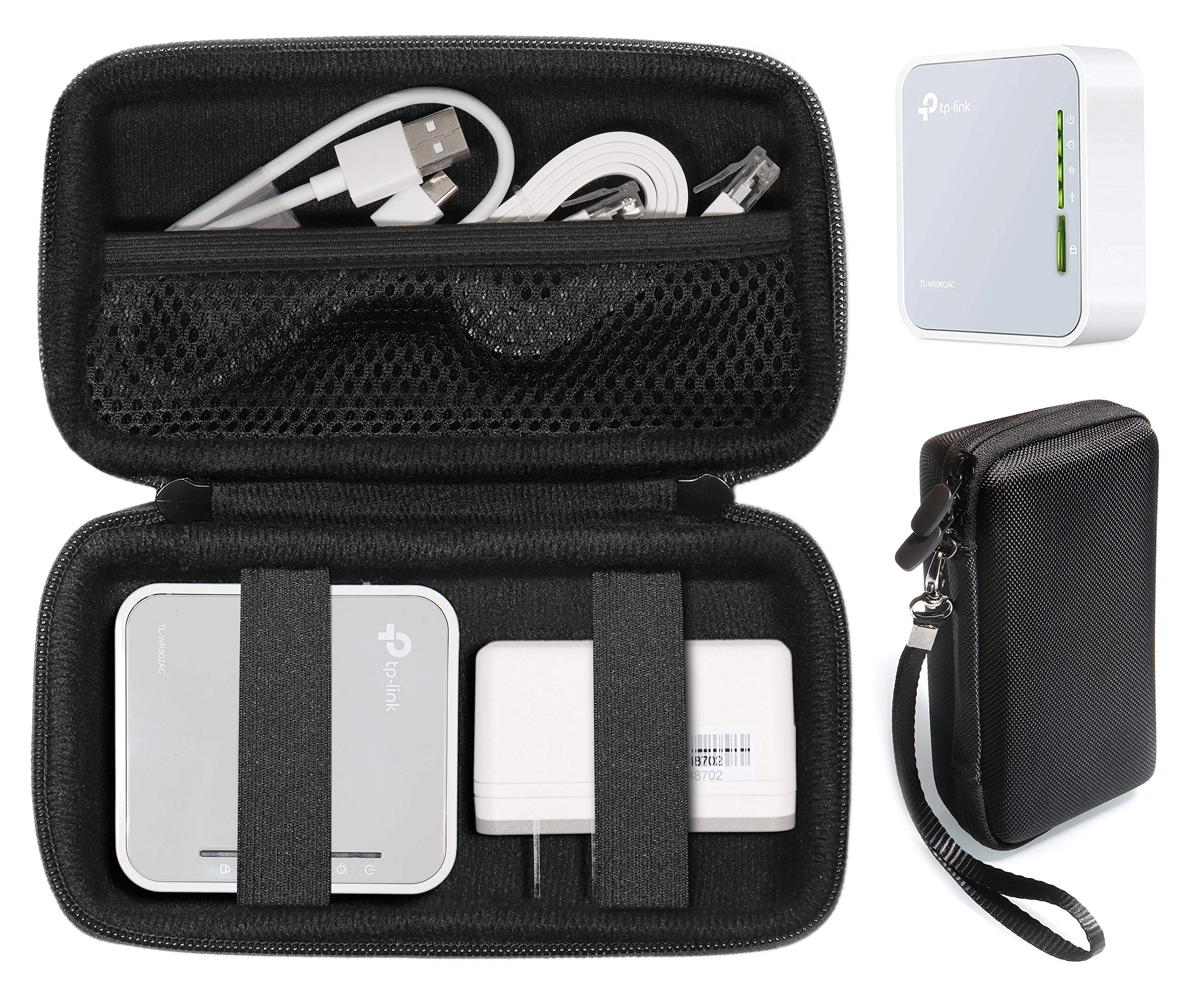 CaseSack TP-Link AC750 Case - Black large Detachable wristband