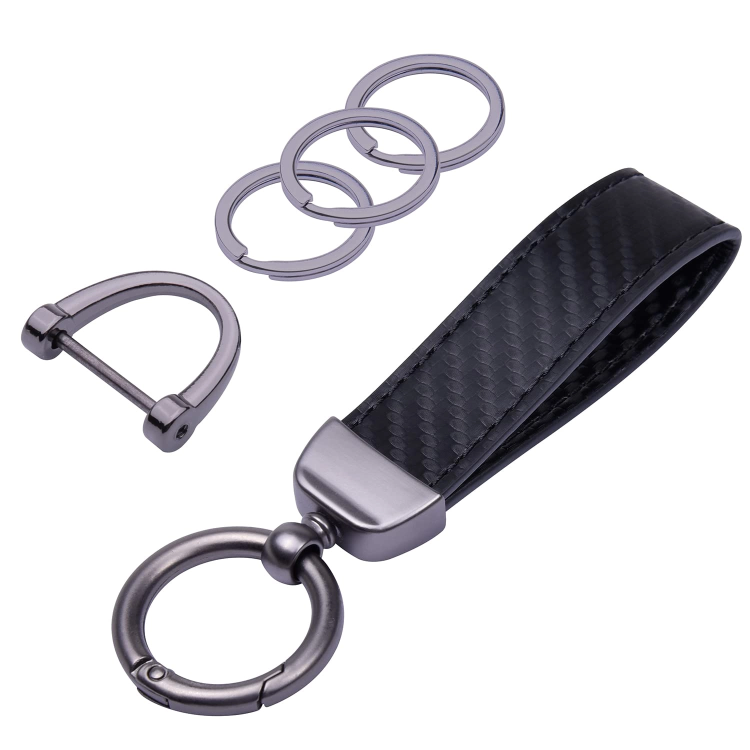 wisdompro Carbon Fiber Car Keychain