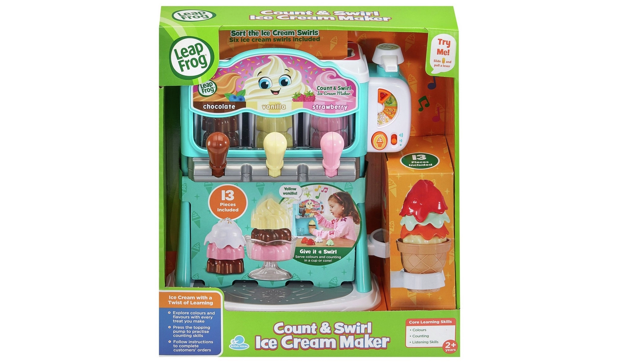 COLOR LAND CHILDRENS TOYS CENTER LLC Count & Swirl Ice Cream Maker - 24 months+ 12 pieces