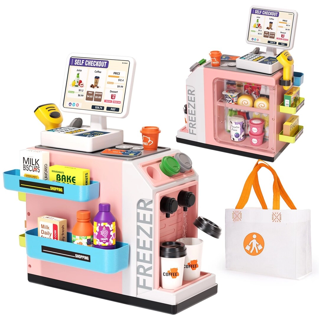 MZA STORES Pretend Play Cash Register Toy Set - 48 pcs