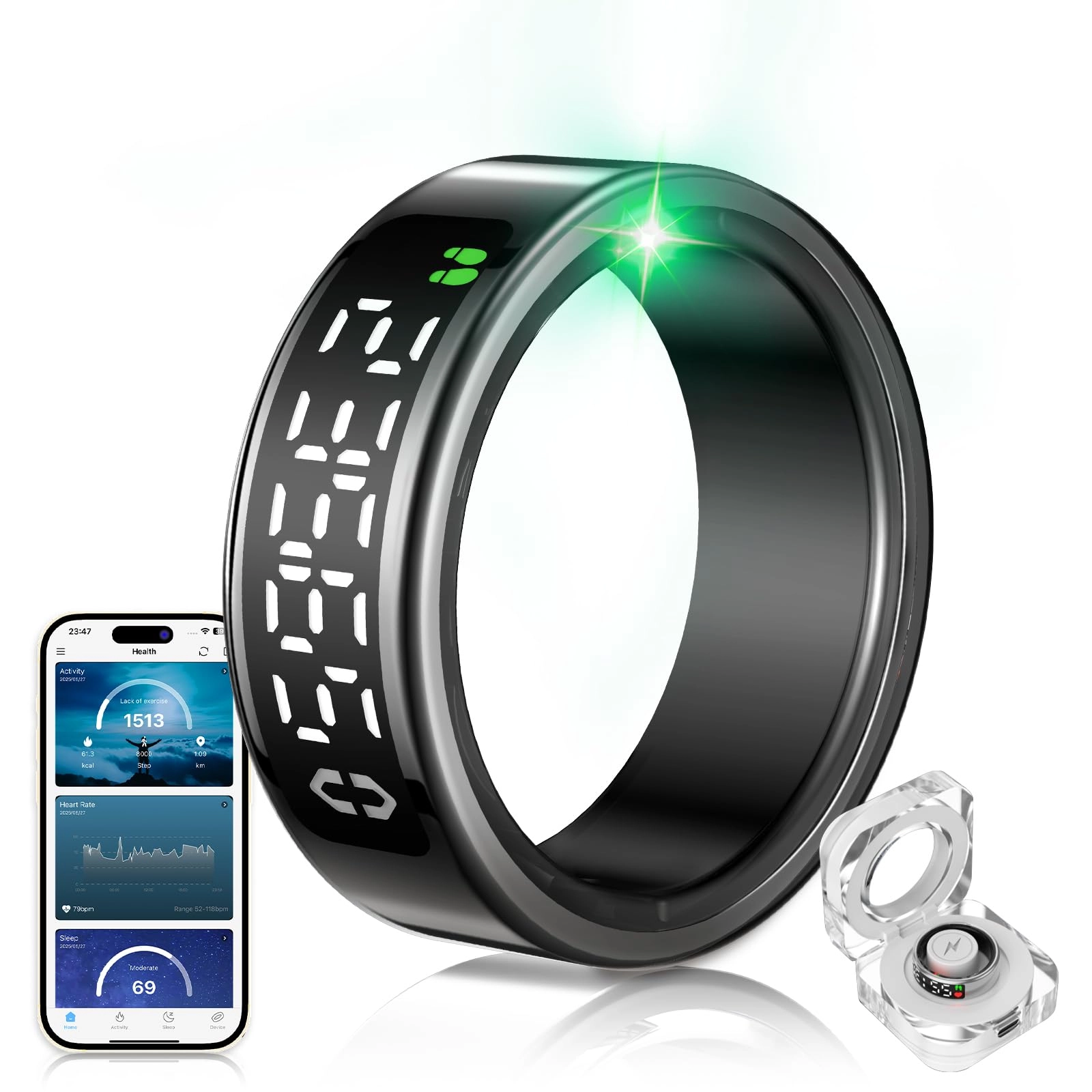 XSWCCJJ Smart Ring 5th Generation JZ5.1 - IP68 5ATM