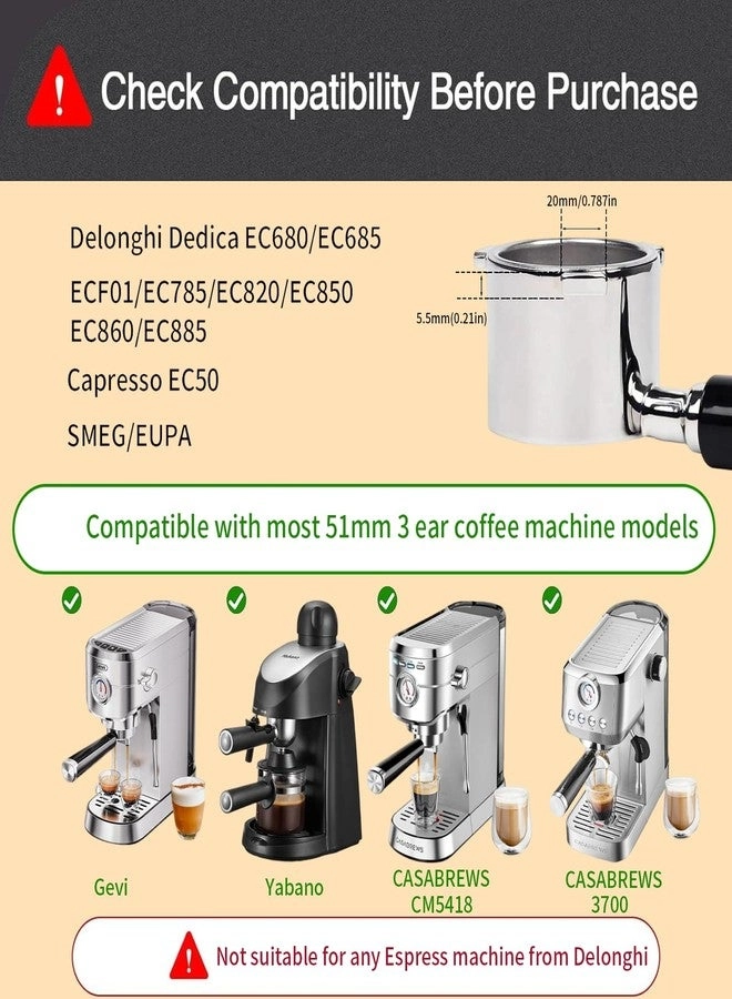Bottomless Portafilter - 51mm 3-Ear Stainless Steel