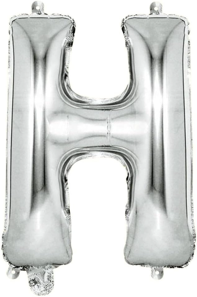 AL ARQAM LLC H Alphabet Letter Foil Balloon - 16-Inch Silver